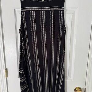 LOFT Black and White Halter A-line Midi Dress